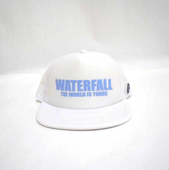 ロゴメッシュキャップ（レコードワッペン）　ホワイト　F　ユニセックス　夏　WATERFALL　2021SS 復刻商品 1枚目の画像