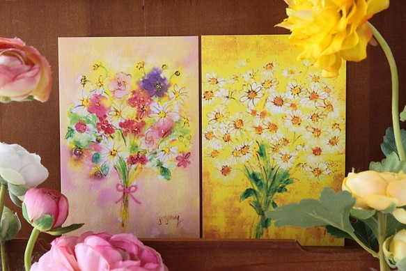 花束のポストカード　2枚セット 1枚目の画像