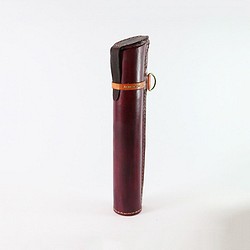 特製牛皮手染長管型筆筒 - 桑葚紫 - 第1張的照片