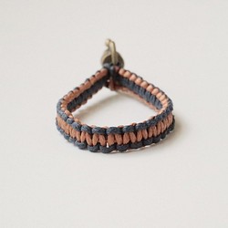 編織鑰匙圈 - 眼鏡蛇編(焦糖+藏青) 第1張的照片