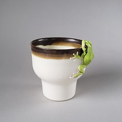 アマガエルのフリーカップ(白) 1枚目の画像