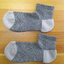 ＳＵＭＩｙａｒｎ　炭繊維を使った靴下　底パイルショートソックス　レディース　グレー 1枚目の画像