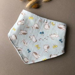 【棉柔八層紗三角巾】小貓咪躲貓貓-嬰兒純棉三角巾、口水巾 第1張的照片