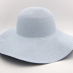【紙布家】歐式波浪帽（淺藍色）紙線編織 第1張的照片