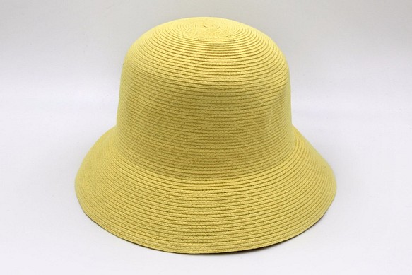 【紙布家】日式盆帽/漁夫帽（黃色）紙線編織 第1張的照片