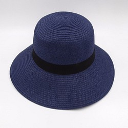 【紙布家】浪漫歐風帽（深藍） 紙線編織 第1張的照片