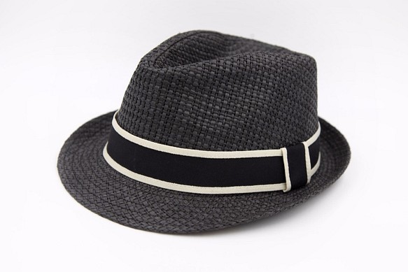 【紙布家】日式紳士帽（黑色） 紙線編織 第1張的照片