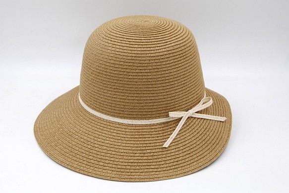 【紙布家】赫本帽（咖啡色）紙線編織 第1張的照片