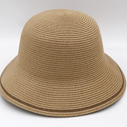 【ペーパーホーム】二色漁師帽子（茶）紙糸織り 1枚目の画像