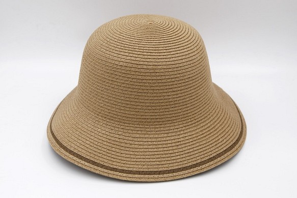 【ペーパーホーム】二色漁師帽子（茶）紙糸織り 1枚目の画像