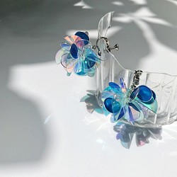 <繡球花.藍款>造型手工設計樹脂耳環/earring/accessories 第1張的照片