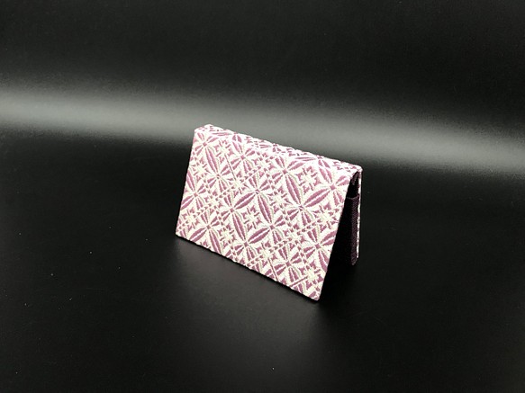 博多織七宝柄オリジナルBOX型名刺入れ ピンク 七宝柄 人気商品 1枚目の画像