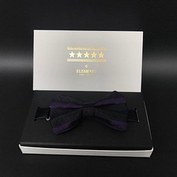 Hakataori 邊框星星圖案展示原創領結派對休閒黑色紫色時尚 第1張的照片