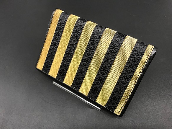真正的Chikuzen博多Ori條紋提供原始的名片夾金線金彩色限量產品禮品 第1張的照片
