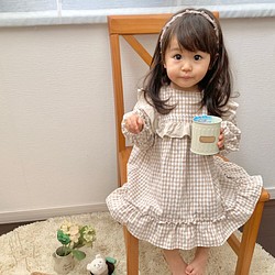 ギンガムチェック秋ワンピース ベビー キッズ 子供服 Fuwan 通販 Creema クリーマ ハンドメイド 手作り クラフト作品の販売サイト