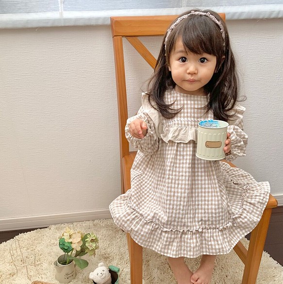 ギンガムチェック ワンピース 子供服 ベビー服 - ワンピース