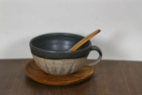 A・須恵器・スープカップ・黒 1枚目の画像