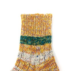 【TMSO-097 Autumn Light Hemp Socks】YELLOW size 25㎝〜27㎝ 麻使用 1枚目の画像