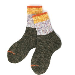 【TMSO-101 On the Lake Hemp Socks】OLIVE size 23㎝〜25㎝ 麻使用 奈良産 1枚目の画像
