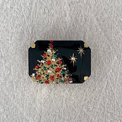 Bigスワロフスキーのクリスマスツリー帯留 1枚目の画像