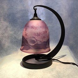 【sold out】「カラー」 ランプ テーブルランプ サンドブラスト カラー 紫 ピンク 1枚目の画像