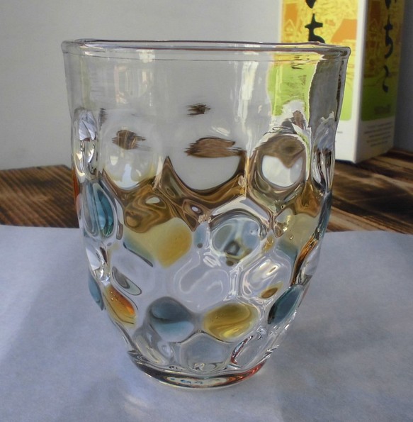 フリーカップＥＦＣ－108ＹＧ（黄緑）.耐熱ガラス製.熱い・冷たいどっちもOK!　お酒・ソフトドリンクお好みで。 1枚目の画像