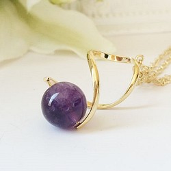 【二月優惠】生日石愛石紫水晶扭項鍊 第1張的照片