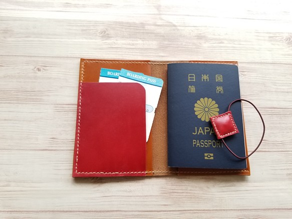 [送料無料] パスポート ケース〈 茶〉 1枚目の画像
