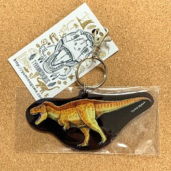 両面キーホルダー「ティラノサウルス」 key-r-01 1枚目の画像