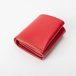二つ折りミニ財布 牛革手作り小型収納オルガンL字ファスナー財布 1枚目の画像
