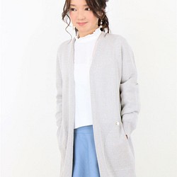 [售罄]日本紙x棉質口袋長開衫（Ⅼ灰色）[配飾] [日本製造] [免費送貨] 第1張的照片