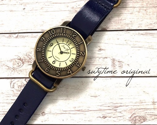 レザーウォッチ ブルー 腕時計 メンズ レディース シンプル ギフト 