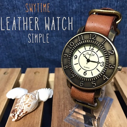 レザーウォッチ ブラウン 腕時計 メンズ レディース シンプル ギフト 人気 プレゼント 時計 おしゃれ 安い かわいい 腕時計 Montrerie 通販 Creema クリーマ ハンドメイド 手作り クラフト作品の販売サイト