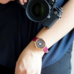 スケルトン腕時計 ブラック×パープル　 1枚目の画像
