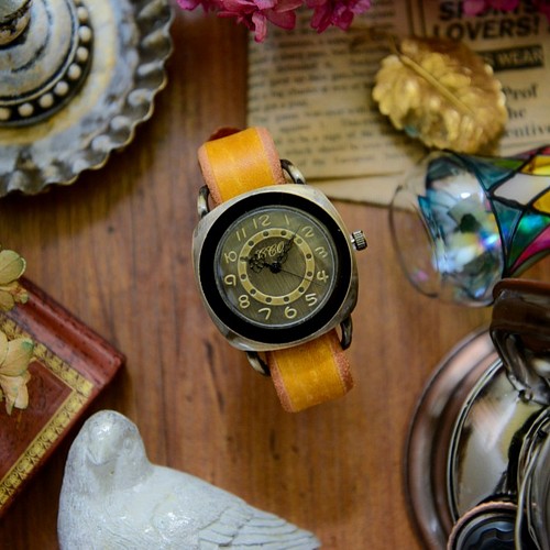 アンティーク調で可愛い腕時計 レディース 革ベルト オシャレ 時計