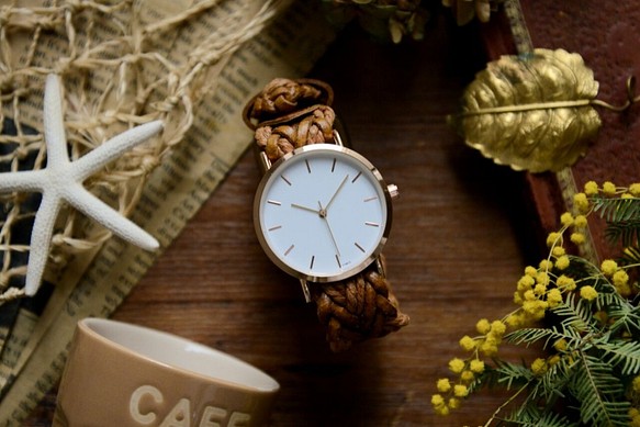 編み込みベルトが可愛い腕時計 レディース 革ベルト オシャレ 時計 腕時計 Montrerie 通販 Creema クリーマ ハンドメイド 手作り クラフト作品の販売サイト
