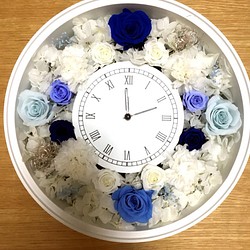 丸型花時計ブルー♡ 1枚目の画像