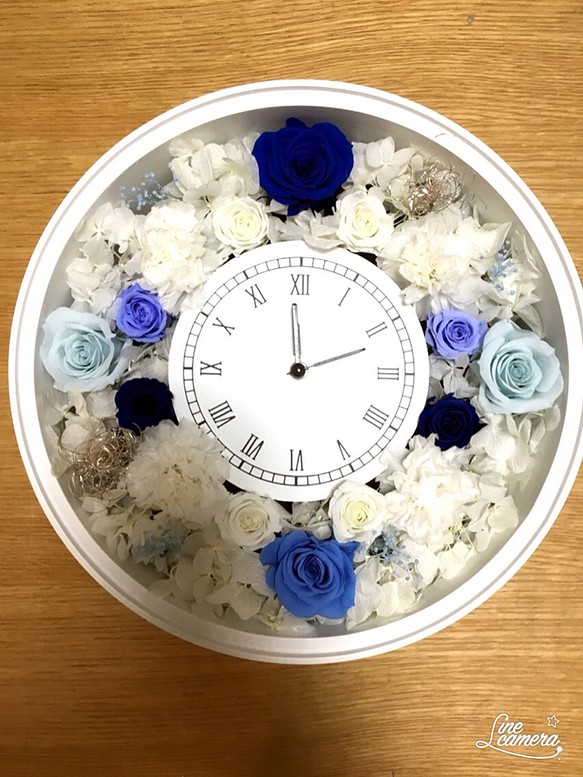 丸型花時計ブルー♡ 1枚目の画像
