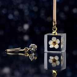 [十月誕生石色蛋白石]施華洛世奇和Kodemari穿孔/耳環（禮品包裝，生日禮物） 第1張的照片
