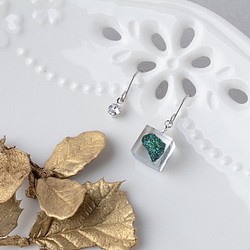 Calco Pyrite 和施華洛世奇耳環/耳環 [定做] 禮物 生日禮物 禮物包裝 婚禮 第1張的照片
