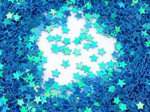 (rp-19)星型 キラキラミニパーツ スター レジン 封入 約1g ブルー 青 素材 材料 1枚目の画像