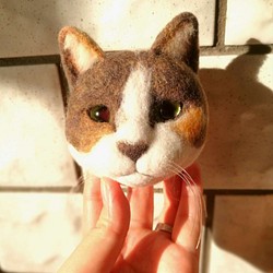 「接單製作」8厘米貓咪頭像 純手工羊毛氈作品---來圖定制   不植毛 第1張的照片