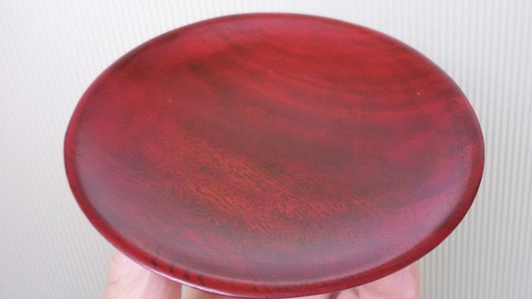 赤拭き漆ケヤキ小皿 1枚目の画像