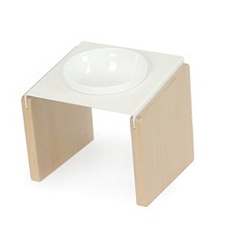 【初木】鐵板燒餐架S號 - 白色/瓷碗/寵物碗架 第1張的照片