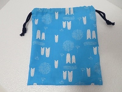 入園入学　水色　クマ　巾着　縦24㎝×横20㎝　給食袋　 1枚目の画像