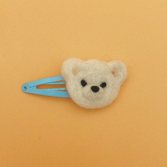 ✺朱蒂羊毛氈✺ 孩子の動物朋友們 北極熊熊髮飾 第1張的照片