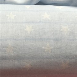 ジャガード織トリプルガーゼ綿100%生地お星様柄薄い水色（抗菌防臭加工） 1枚目の画像