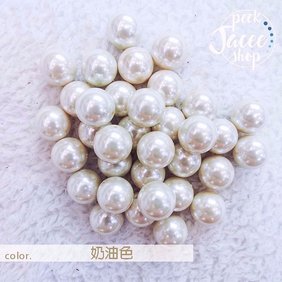 純色珍珠 x 奶油色 16mm 第1張的照片