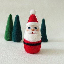 【クリスマス】羊毛フェルト・マトリョーシカ風　サンタクロース 1枚目の画像