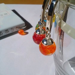 蜜柑色琉球ガラスのミニブックマーカー 1枚目の画像